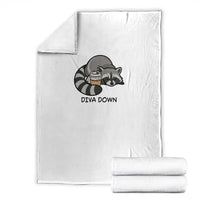 Diva Down Throw Blanket Funny Raccoon Relaxed