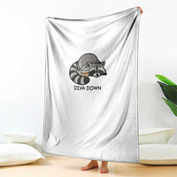 Diva Down Throw Blanket Funny Raccoon Relaxed