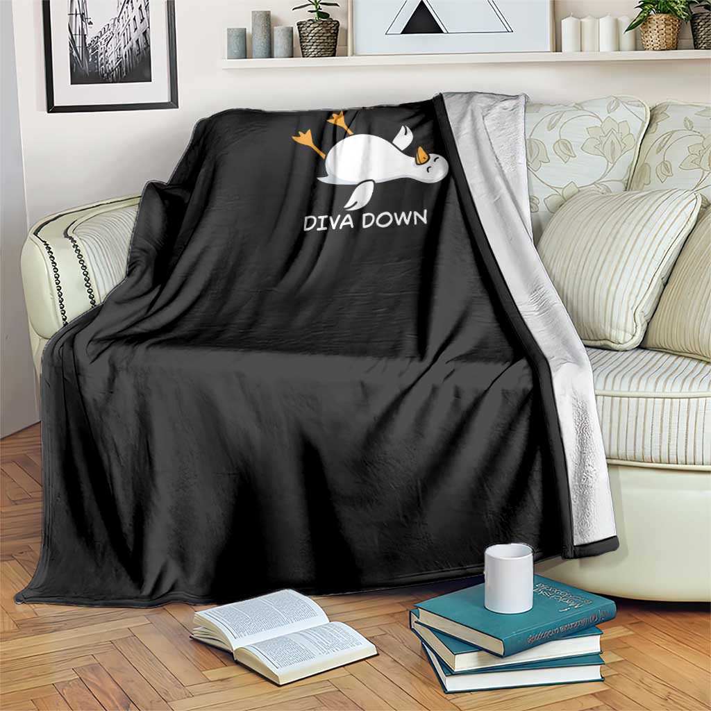 Diva Down Silly Goose Throw Blanket Funny Sarcastic Animal Meme