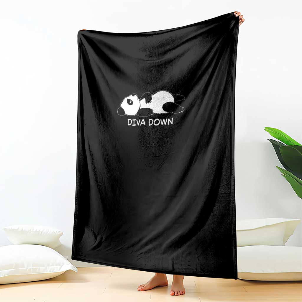 Diva Down Throw Blanket Funny Lazy Panda Meme