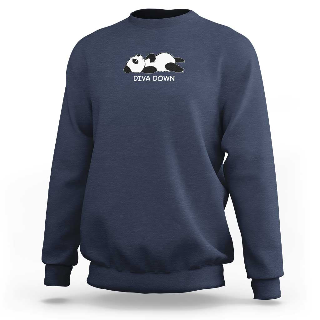 Diva Down Sweatshirt Funny Lazy Panda Meme