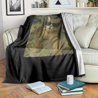 Funny Smoking Cat Selfie Meme Throw Blanket Gen Z Joke - Wonder Print Shop