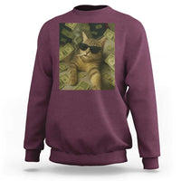Funny Smoking Cat Selfie Meme Sweatshirt Gen Z Joke - Wonder Print Shop