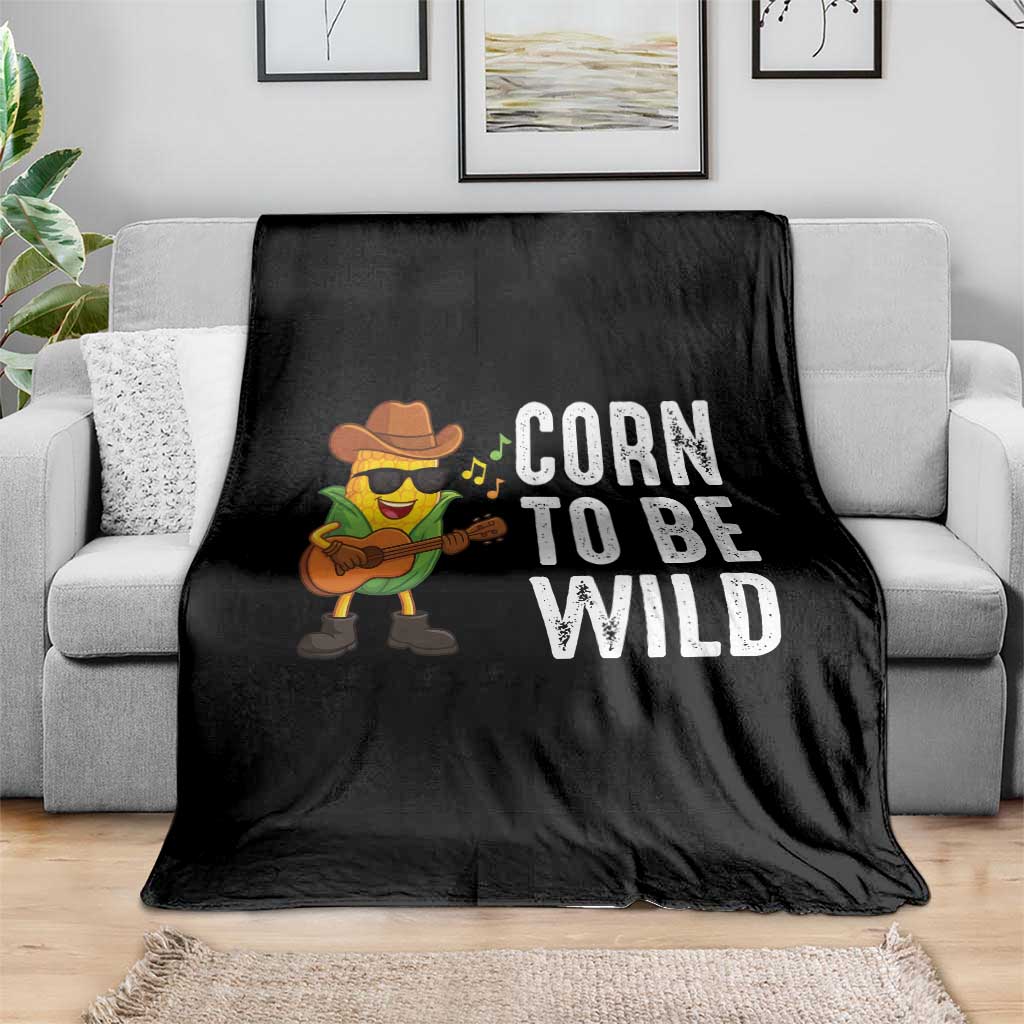 Corn To Be Wild Throw Blanket Funny Cowboy Cornboy - Wonder Print Shop