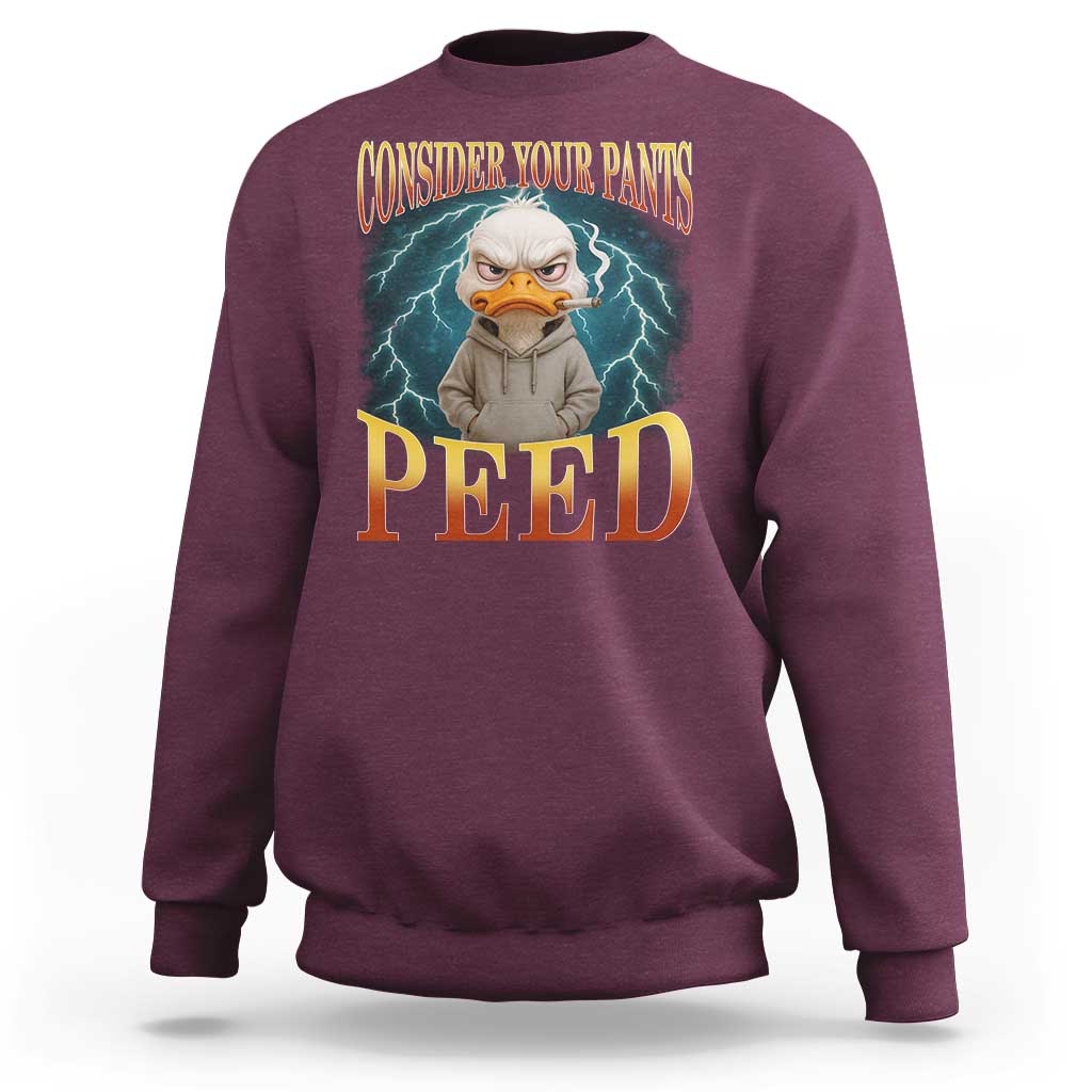 Funny Smoking Goose Meme Sweatshirt Consider Your Pants Peed - Wonder Print Shop