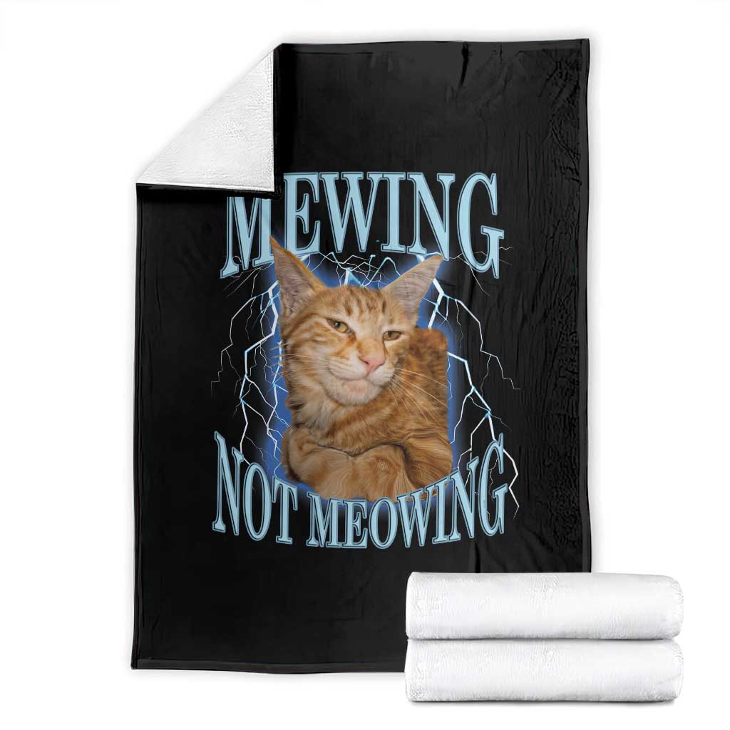 Mewing Not Meowing Throw Blanket Funny Cat Meme - Wonder Print Shop