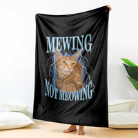Mewing Not Meowing Throw Blanket Funny Cat Meme - Wonder Print Shop
