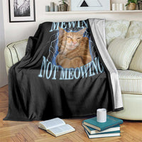 Mewing Not Meowing Throw Blanket Funny Cat Meme - Wonder Print Shop