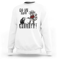 Funny Cowboy Raccoon Opossum Sweatshirt Go On Now Git - Wonder Print Shop