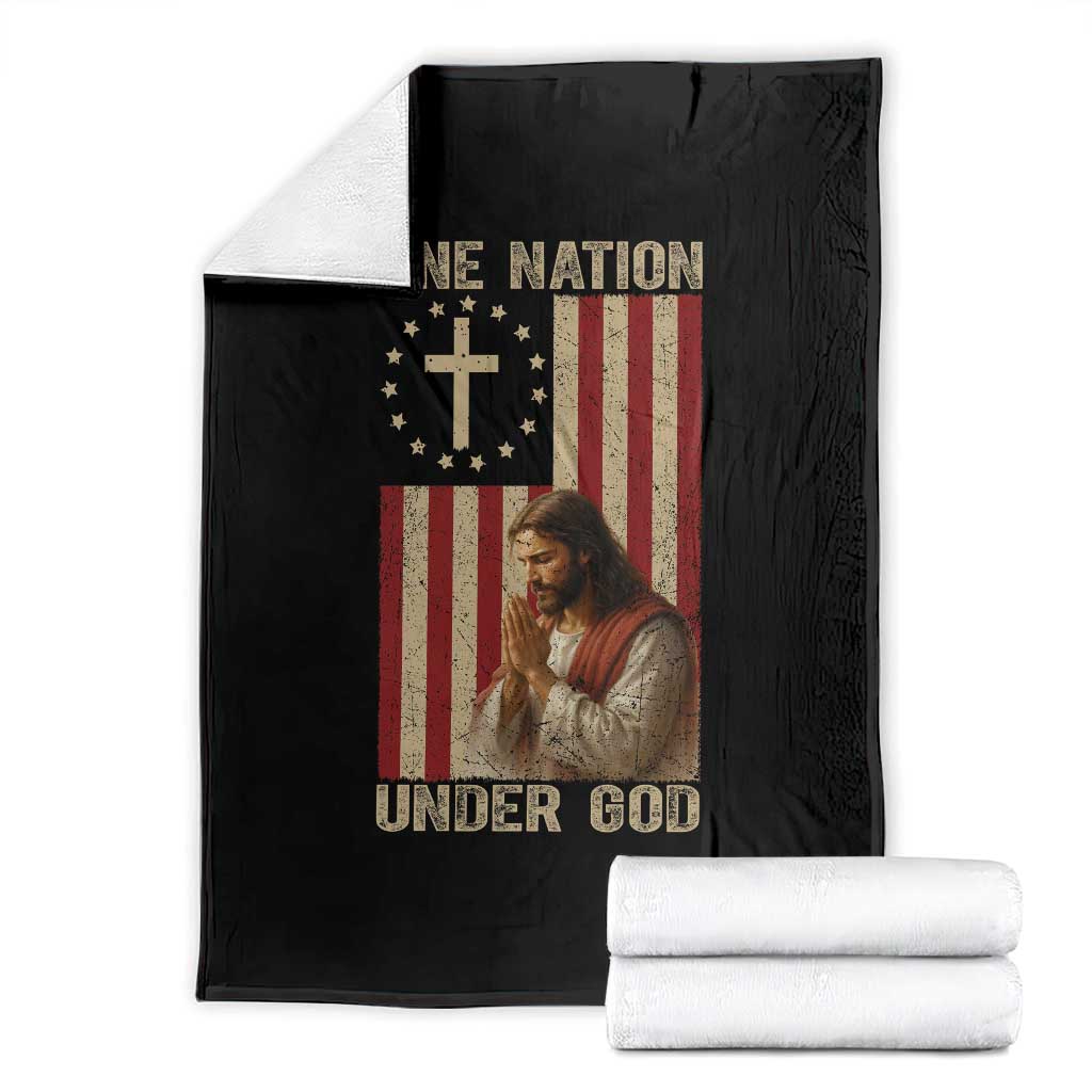 Jesus Christian Throw Blanket One Nation Under God - Wonder Print Shop