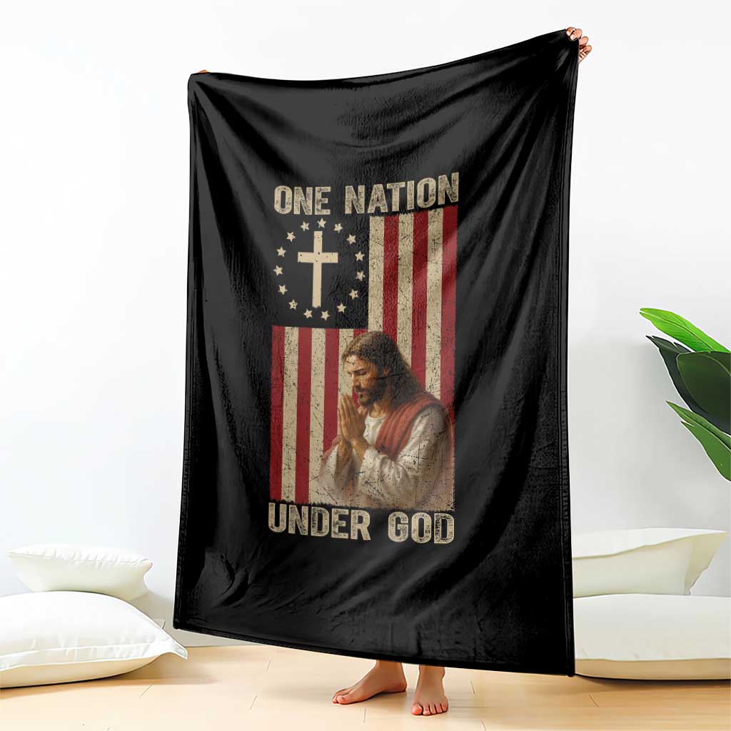 Jesus Christian Throw Blanket One Nation Under God - Wonder Print Shop