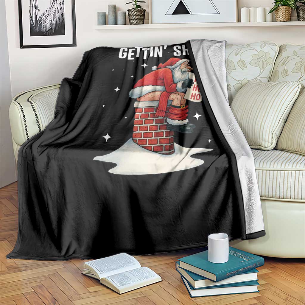 Funny Santa Christmas Throw Blanket You Are Not Getting Shit - Wonder Print Shop