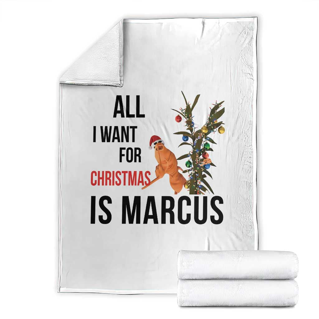 Marcus The Worm Robert Meme Throw Blanket All I Want For Christmas Is Marcus - Wonder Print Shop