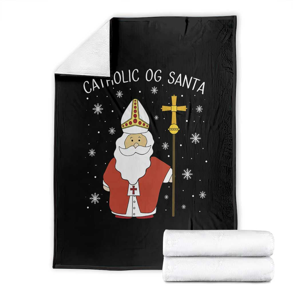 Saint Nicholas Catholic Christmas Throw Blanket - Wonder Print Shop