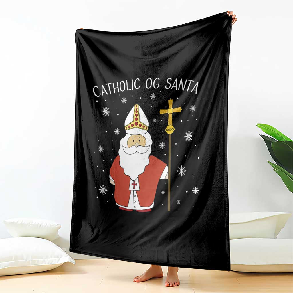 Saint Nicholas Catholic Christmas Throw Blanket - Wonder Print Shop