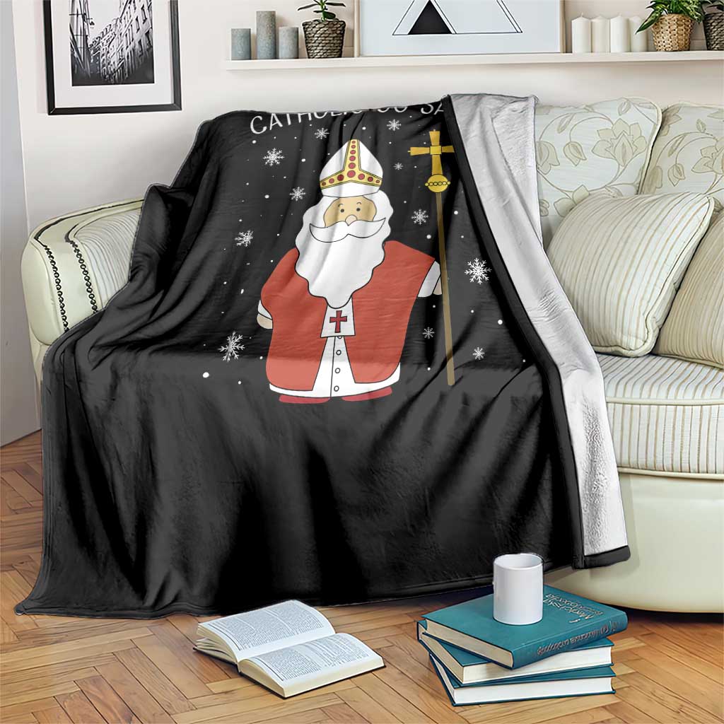 Saint Nicholas Catholic Christmas Throw Blanket - Wonder Print Shop