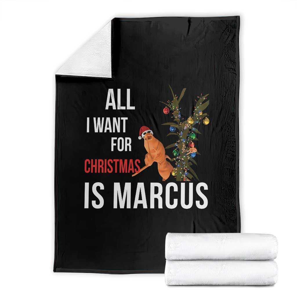 Marcus The Worm Robert Christmas Meme Throw Blanket All I Want For Xmas Is Marcus - Wonder Print Shop