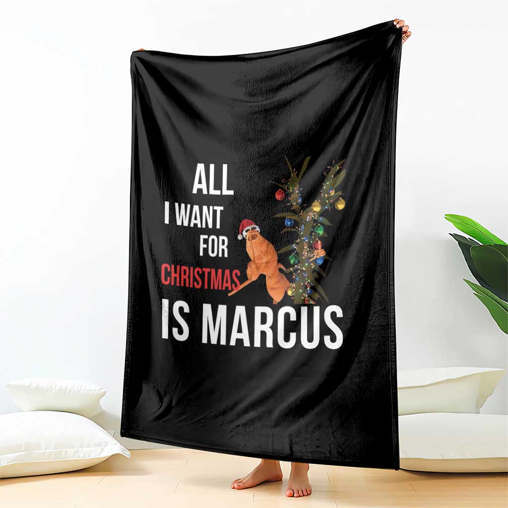 Marcus The Worm Robert Christmas Meme Throw Blanket All I Want For Xmas Is Marcus - Wonder Print Shop