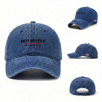 Hot Buffet Available All Day Washed Cotton Baseball Cap Funny Cooking Food