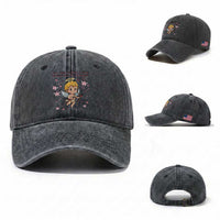 67 Valentine Meme Washed Cotton Baseball Cap Funny Six Seven Cupid Saying