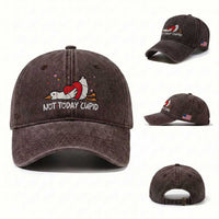 Silly Goose Valentine Washed Cotton Baseball Cap Not Today Cupid