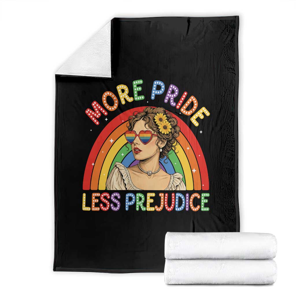 More Pride Less Prejudice Throw Blanket Pride Month LGBTQ Gay Lesbian