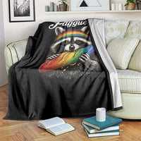Faguette LGBTQ Throw Blanket Funny Pride Raccoon Rainbow