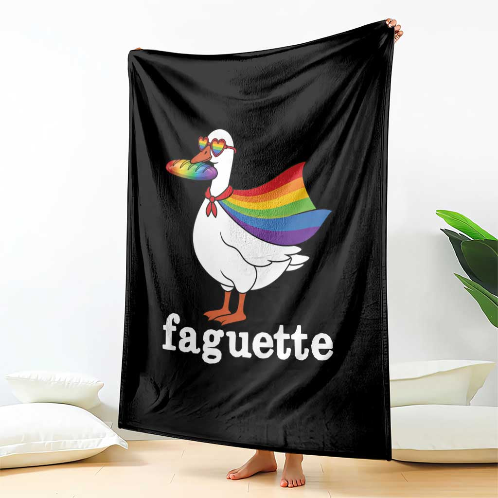 Faguette LGBTQ Throw Blanket Funny Pride Goose Rainbow