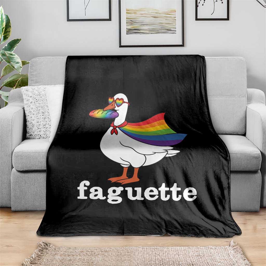 Faguette LGBTQ Throw Blanket Funny Pride Goose Rainbow