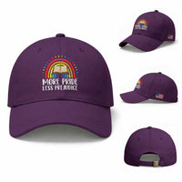 More Pride Less Prejudice Baseball Cap LGBTQ Pride Month Book Lover