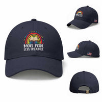More Pride Less Prejudice Baseball Cap LGBTQ Pride Month Book Lover