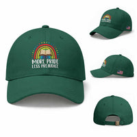 More Pride Less Prejudice Baseball Cap LGBTQ Pride Month Book Lover