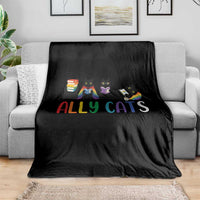Rainbow Pride Ally Cats Throw Blanket LGBTQ Inclusion Cat Lover Gift