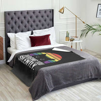 Rainbow Black Cat LGBT Pride Throw Blanket Judging You Silently