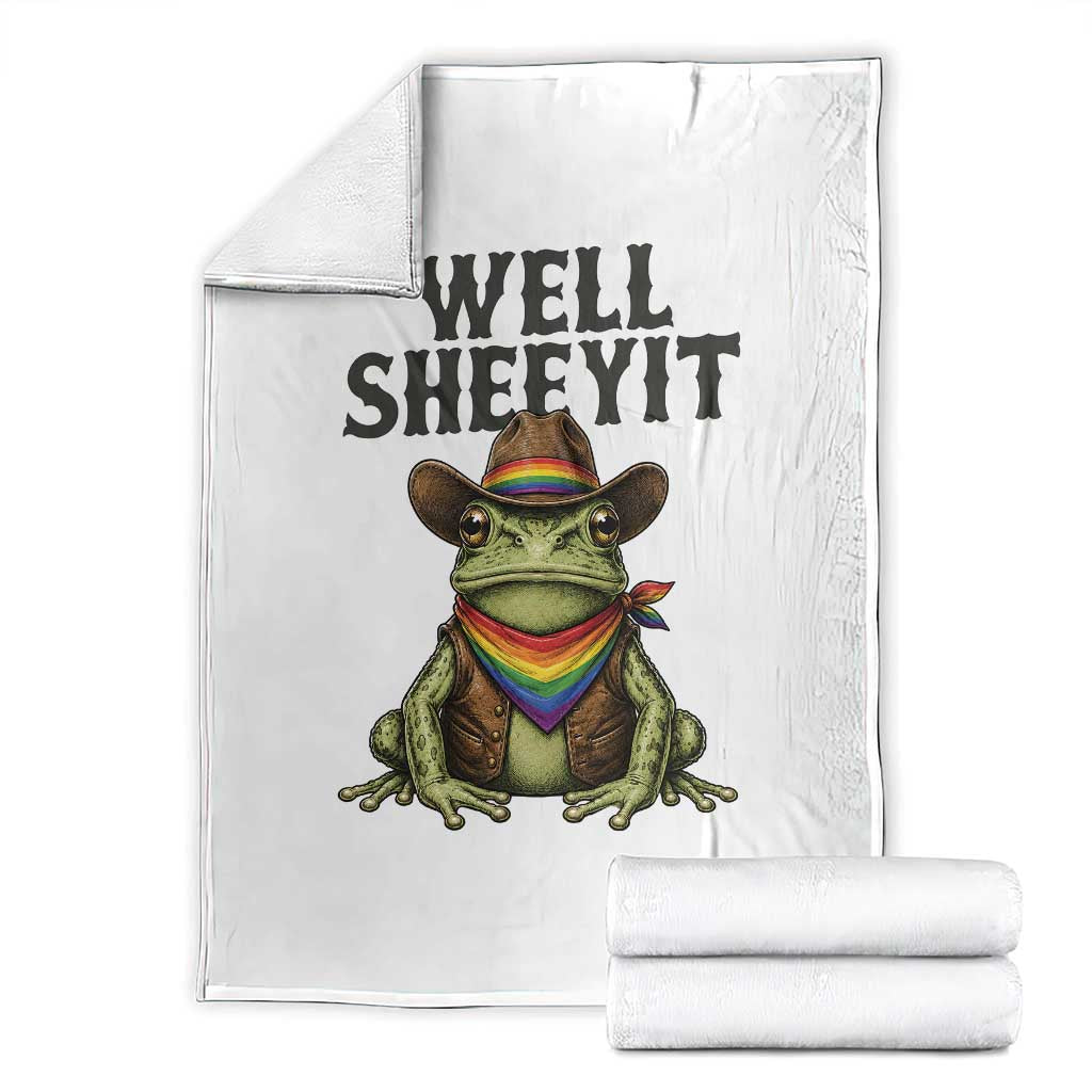 Pride Frog LGBT Rainbow Throw Blanket Well Sheeyit Country Western