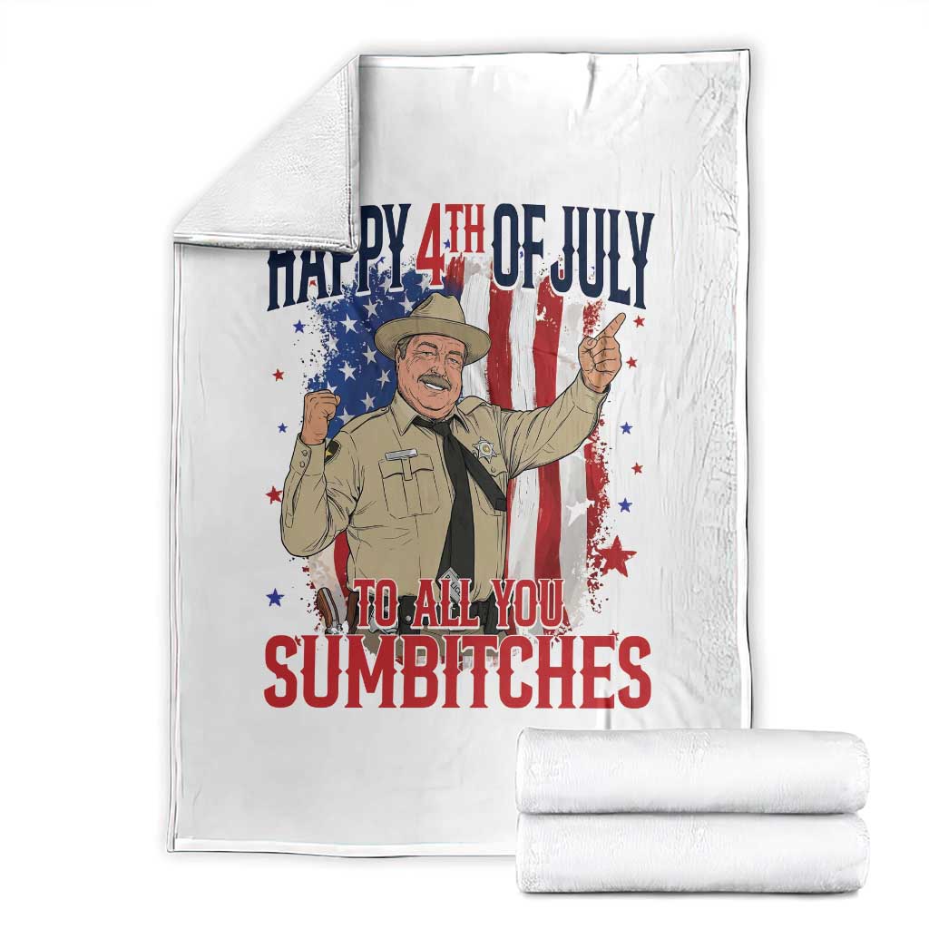 Happy 4th Of July To All You Sumbitches Throw Blanket Funny USA 250th Anniversary Independence Day