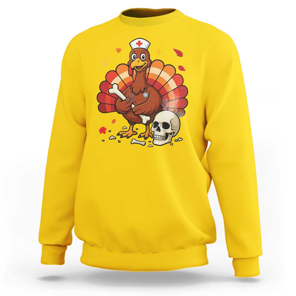 Funny Thanksgiving Nurse Turkey Sweatshirt Fall RN - Wonder Print Shop