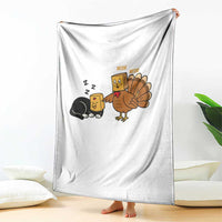 Funny Thanksgiving Throw Blanket Turkey Fake Cat Meow - Wonder Print Shop