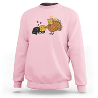 Funny Thanksgiving Sweatshirt Turkey Fake Cat Meow - Wonder Print Shop
