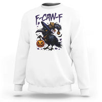F Caw F Black Crow Halloween Meme Sweatshirt - Wonder Print Shop
