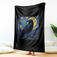 Starry Night Raven Moon Van Gogh Throw Blanket - Wonder Print Shop