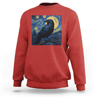 Starry Night Raven Moon Van Gogh Sweatshirt - Wonder Print Shop