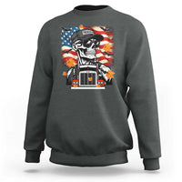 Patriotic Trucker Skeleton American Flag Sweatshirt - Wonder Print Shop