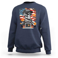 Patriotic Trucker Skeleton American Flag Sweatshirt - Wonder Print Shop