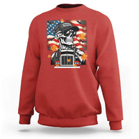Patriotic Trucker Skeleton American Flag Sweatshirt - Wonder Print Shop