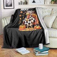 Funny Thanksgiving Throw Blanket Turkey Moo - Wonder Print Shop