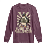 Flight was Never an Option Tactical Penguin Long Sleeve Shirt Funny Bird Meme