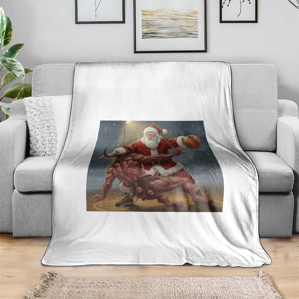 Funny Santa Basketball Throw Blanket Satan Christmas Meme - Wonder Print Shop