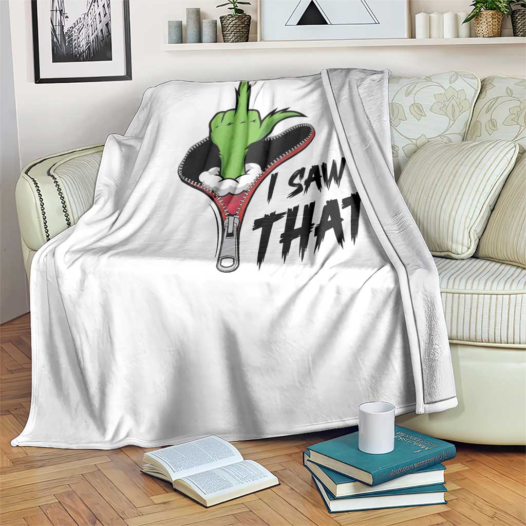 I Saw That Throw Blanket Funny Elf Hand Christmas - Wonder Print Shop