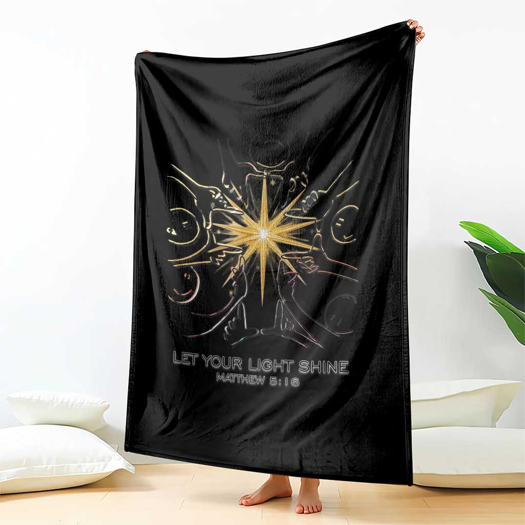 Jesus Christian Throw Blanket Let Your Light Shine Matthew 5:16 - Wonder Print Shop